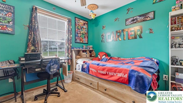 3954 Cedar Dr, Lehigh Twp, PA 18088 - carpeted bedroom with an office area