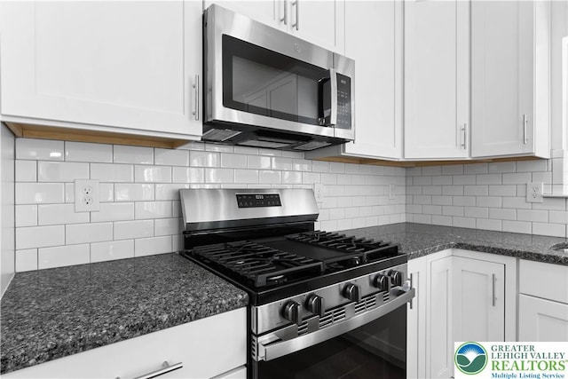 718 Rte 314 Unit 2, Pocono Twp, PA 18370 - kitchen featuring stainless steel appliances, white cabinetry, and tasteful backsplash