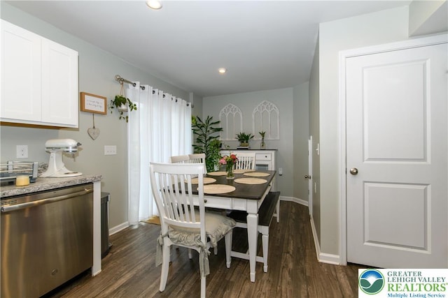 403 Lock Dr, Allen Twp, PA 18067 - dining space with dark wood-type flooring and recessed lighting