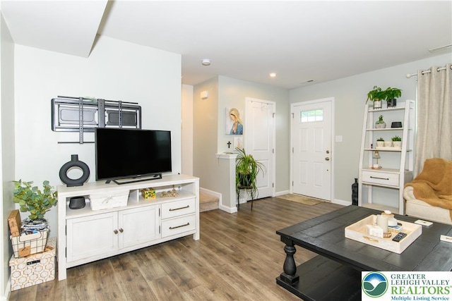 403 Lock Dr, Allen Twp, PA 18067 - living area with wood finished floors and recessed lighting