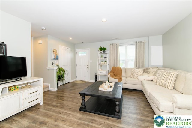 403 Lock Dr, Allen Twp, PA 18067 - living room with wood finished floors and recessed lighting