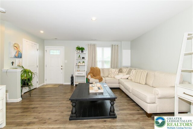 403 Lock Dr, Allen Twp, PA 18067 - living area featuring plenty of natural light, recessed lighting, and wood finished floors