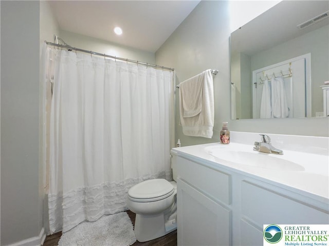 403 Lock Dr, Allen Twp, PA 18067 - full bath featuring vanity, wood finished floors, and a shower with curtain