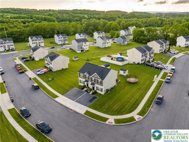 403 Lock Dr, Allen Twp, PA 18067 - aerial perspective of suburban area featuring a heavily wooded area