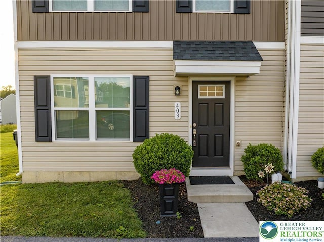 403 Lock Dr, Allen Twp, PA 18067 - doorway to property featuring board and batten siding