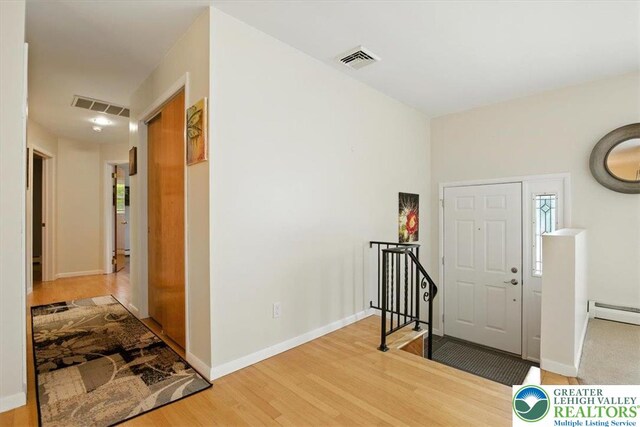 627 Columbia Ave, Palmerton Boro, PA 18071 - entrance foyer featuring wood finished floors and a baseboard heating unit