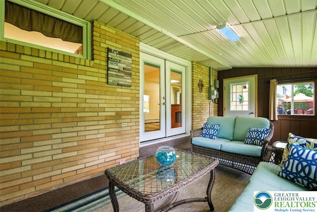 627 Columbia Ave, Palmerton Boro, PA 18071 - sunroom with french doors and baseboard heating
