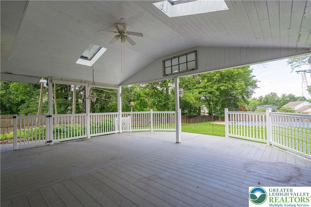 1265 Clearview Cir, Lower Macungie Twp, PA 18103 - wooden deck with ceiling fan