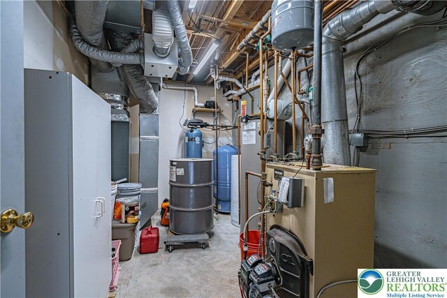 379 Meyer Rd, Bushkill Twp, PA 18064 - utility room with a heating unit