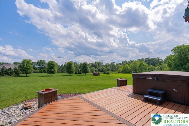 379 Meyer Rd, Bushkill Twp, PA 18064 - deck with a hot tub and a yard
