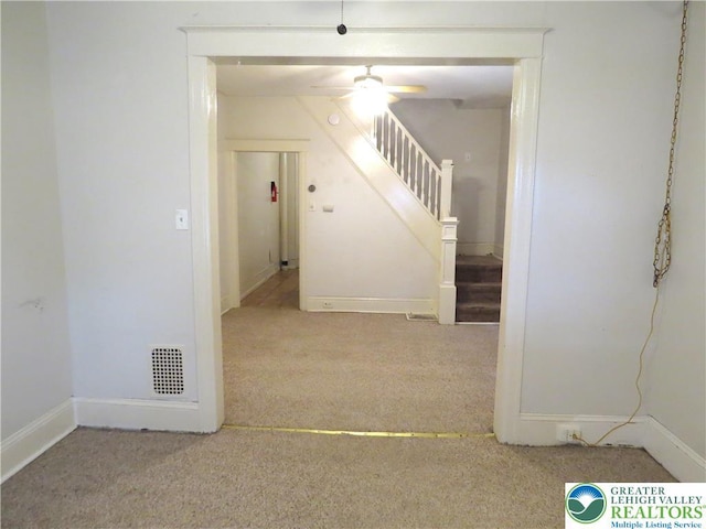 2206 Forest St, Wilson Boro, PA 18042 - stairs with carpet floors and a ceiling fan