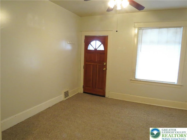 2206 Forest St, Wilson Boro, PA 18042 - carpeted entrance foyer with a ceiling fan and baseboards