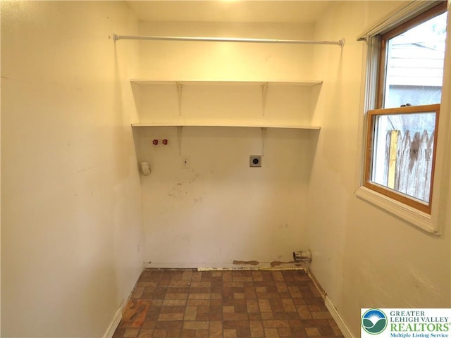 2206 Forest St, Wilson Boro, PA 18042 - washroom with electric dryer hookup and brick patterned floors