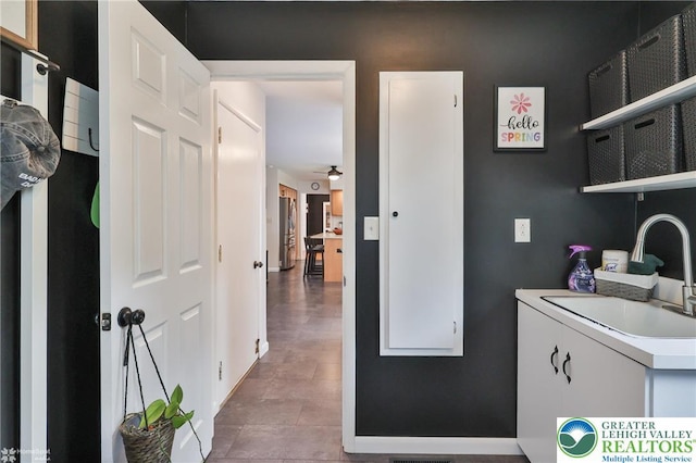 1925 Peach Tree Ln, Lower Saucon Twp, PA 18015 - washroom with a sink and a ceiling fan