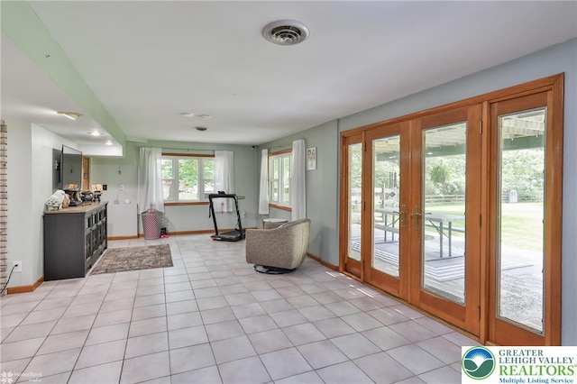 1925 Peach Tree Ln, Lower Saucon Twp, PA 18015 - doorway featuring french doors and light tile patterned floors