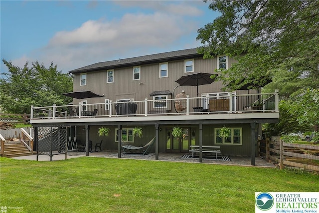 1925 Peach Tree Ln, Lower Saucon Twp, PA 18015 - rear view of house featuring a patio area, a deck, and stairs