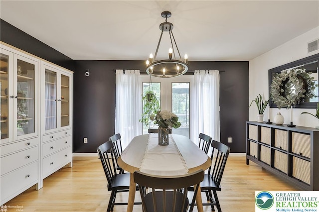 1925 Peach Tree Ln, Lower Saucon Twp, PA 18015 - dining space featuring a chandelier and light wood-style floors