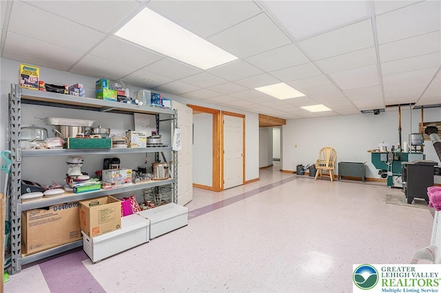 1151 Marfield Dr, Bushkill Twp, PA 18064 - finished below grade area featuring a paneled ceiling