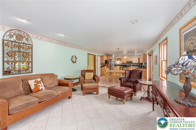 1151 Marfield Dr, Bushkill Twp, PA 18064 - living room featuring light tile patterned flooring