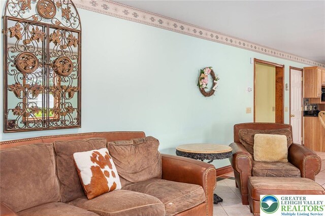 1151 Marfield Dr, Bushkill Twp, PA 18064 - living room with light tile patterned floors