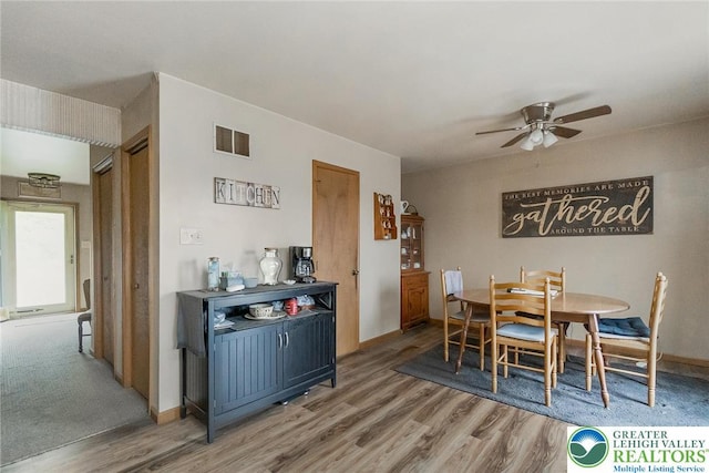 468 E 9th St, Northampton Boro, PA 18067 - dining area featuring ceiling fan and light wood-style floors