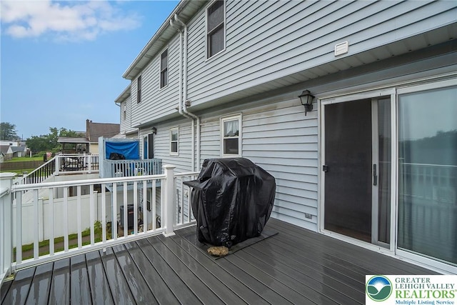468 E 9th St, Northampton Boro, PA 18067 - wooden terrace featuring a grill