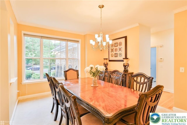 780 Ramblewood Dr, Forks Twp, PA 18040 - dining space with a chandelier and ornamental molding