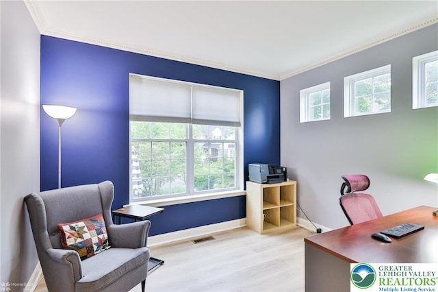 780 Ramblewood Dr, Forks Twp, PA 18040 - home office with wood finished floors and crown molding