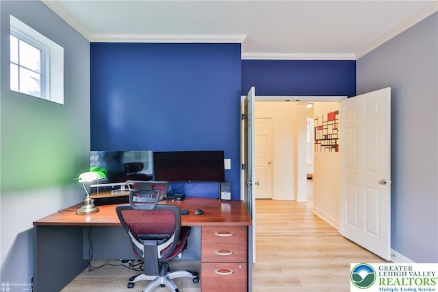 780 Ramblewood Dr, Forks Twp, PA 18040 - home office featuring crown molding and wood finished floors