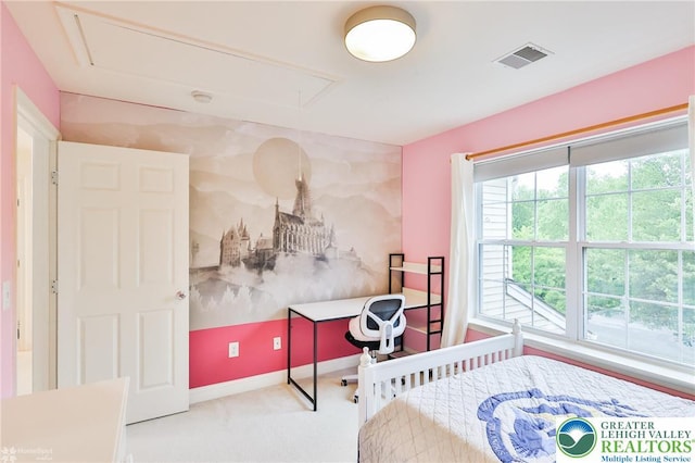 780 Ramblewood Dr, Forks Twp, PA 18040 - bedroom featuring attic access and carpet floors