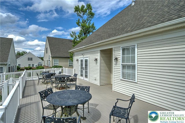 4693 Bluegrass Ln, Lower Macungie Twp, PA 18062 - wooden deck featuring outdoor dining area