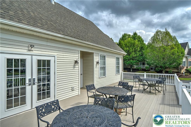 4693 Bluegrass Ln, Lower Macungie Twp, PA 18062 - deck with outdoor dining area and french doors