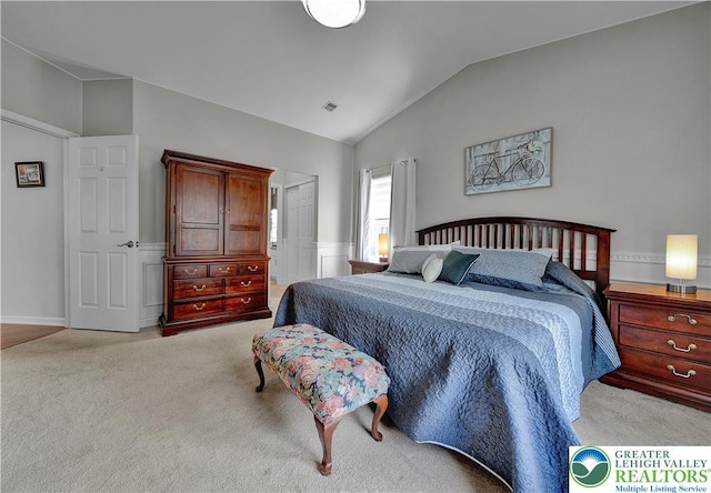 4693 Bluegrass Ln, Lower Macungie Twp, PA 18062 - bedroom with vaulted ceiling and carpet flooring