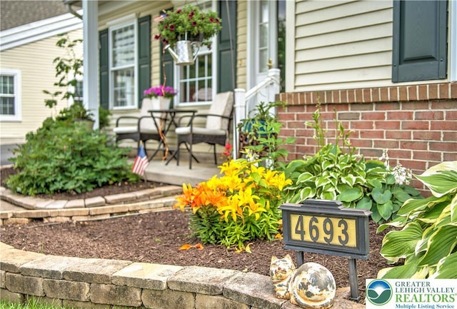 4693 Bluegrass Ln, Lower Macungie Twp, PA 18062 - view of exterior entry with a porch