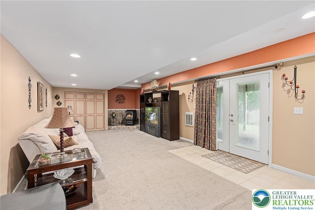 6841 Stone Croft Cir, Macungie Boro, PA 18062 - living room with recessed lighting and carpet