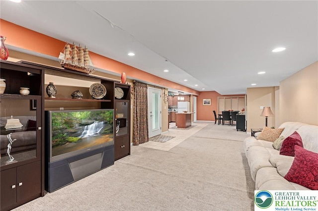 6841 Stone Croft Cir, Macungie Boro, PA 18062 - carpeted living room featuring recessed lighting