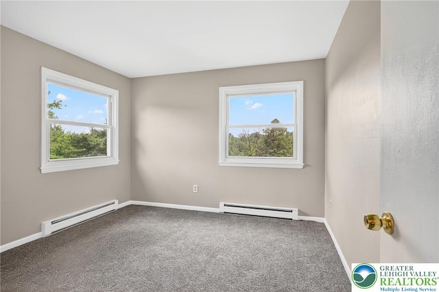 2228 Skyline, Washington Twp, PA 18080 - spare room featuring a baseboard heating unit and carpet flooring