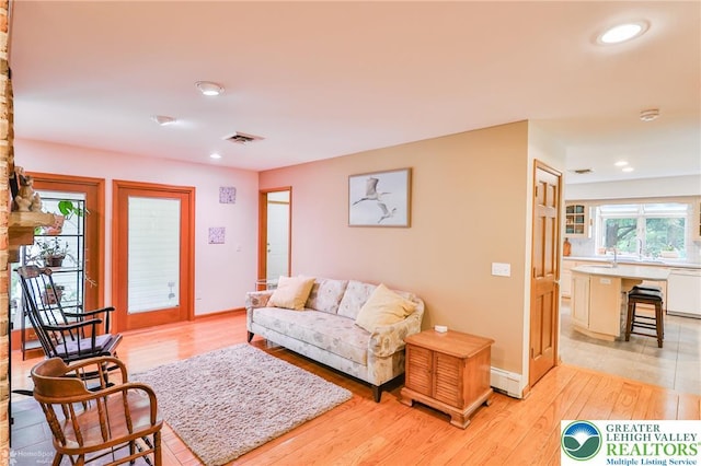 3745 Orefield Rd, South Whitehall Twp, PA 18104 - living area with light wood-type flooring and recessed lighting