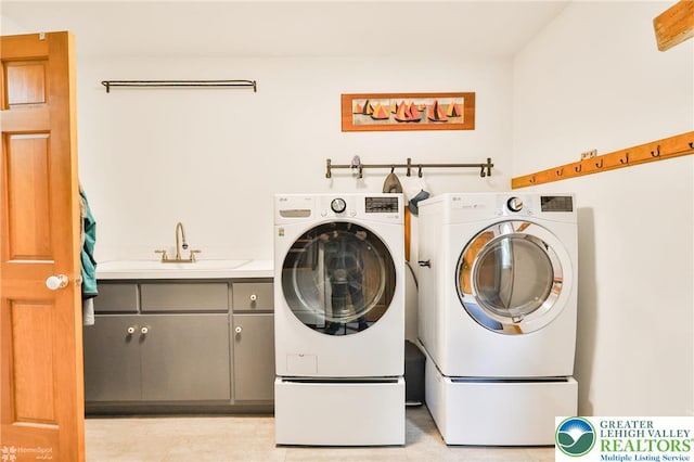 3745 Orefield Rd, South Whitehall Twp, PA 18104 - laundry room with independent washer and dryer and cabinet space