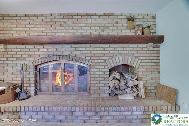 909 Interchange Rd, Polk Twp, PA 18333 - detailed view of a brick fireplace