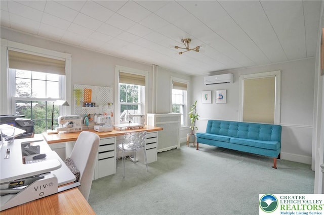 11 11 Ave, D, PA 17972 - carpeted office space with a wall mounted air conditioner and radiator heating unit