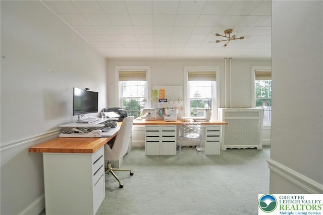 11 11 Ave, D, PA 17972 - office space featuring radiator heating unit, healthy amount of natural light, light colored carpet, and a drop ceiling
