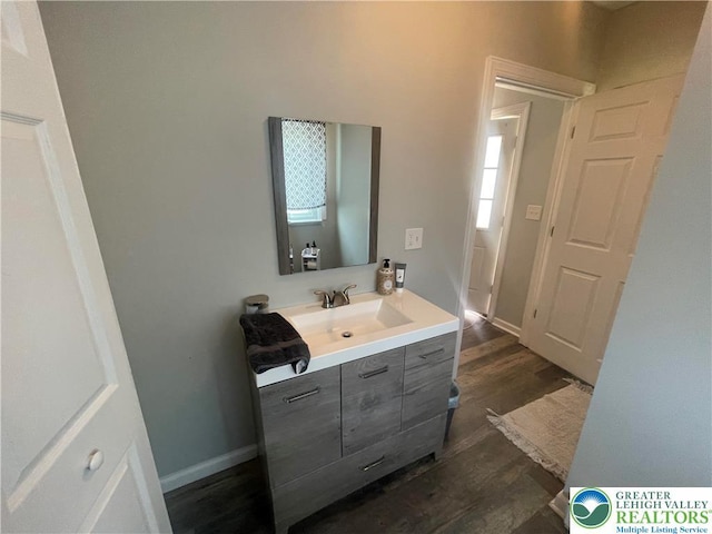 924 W Berwick St, Easton, PA 18042 - bathroom featuring vanity and wood finished floors