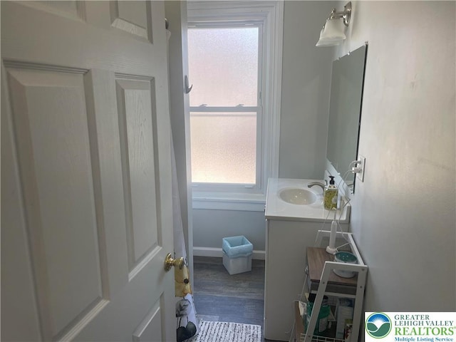 924 W Berwick St, Easton, PA 18042 - bathroom with vanity and wood finished floors