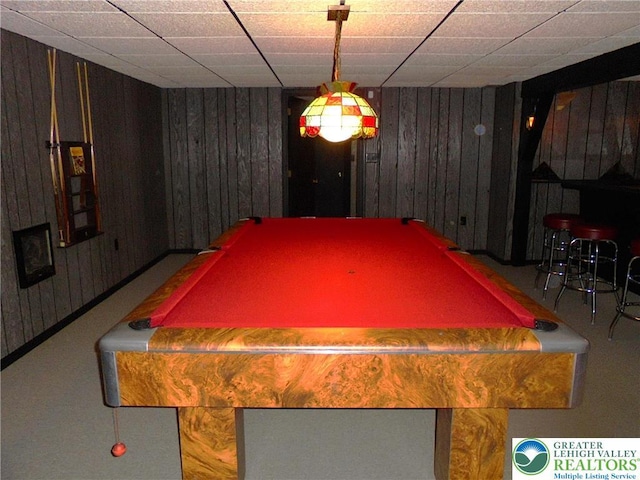 2546 Wehr Mill Rd, South Whitehall Twp, PA 18069 - playroom featuring billiards and wooden walls