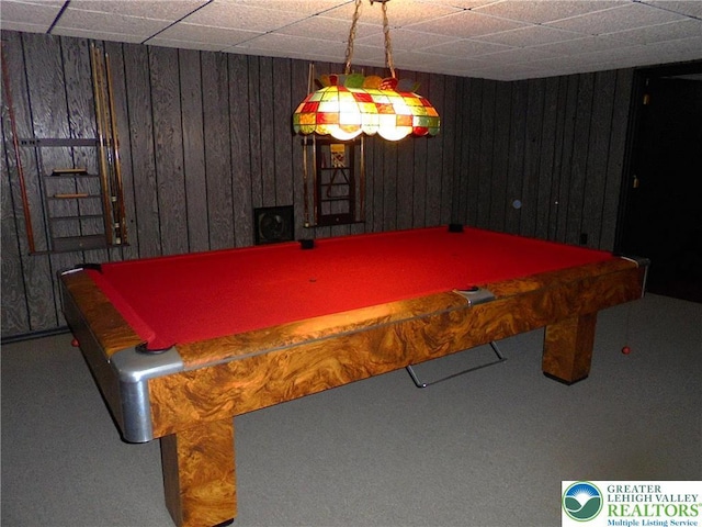 2546 Wehr Mill Rd, South Whitehall Twp, PA 18069 - playroom featuring pool table and wooden walls