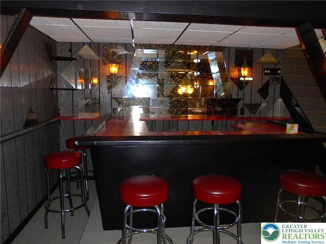 2546 Wehr Mill Rd, South Whitehall Twp, PA 18069 - indoor dry bar featuring wooden walls