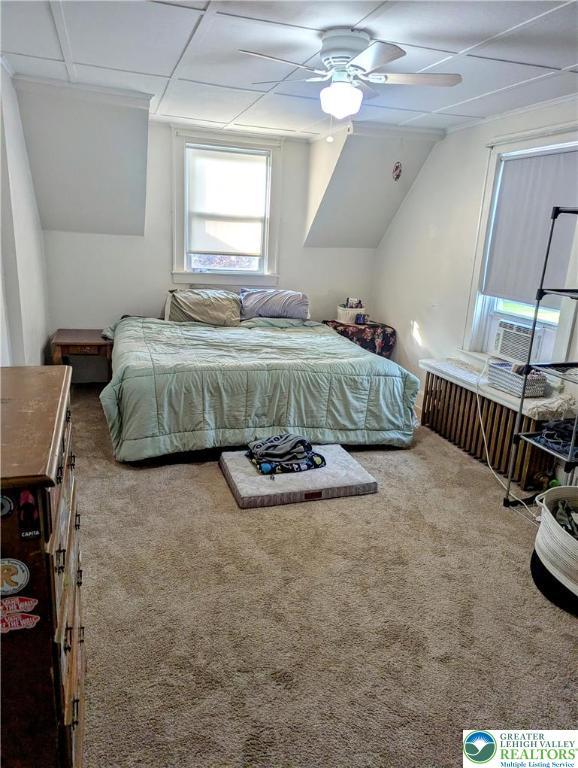 2816 W Columbia St, South Whitehall Twp, PA 18104 - carpeted bedroom with ceiling fan and cooling unit