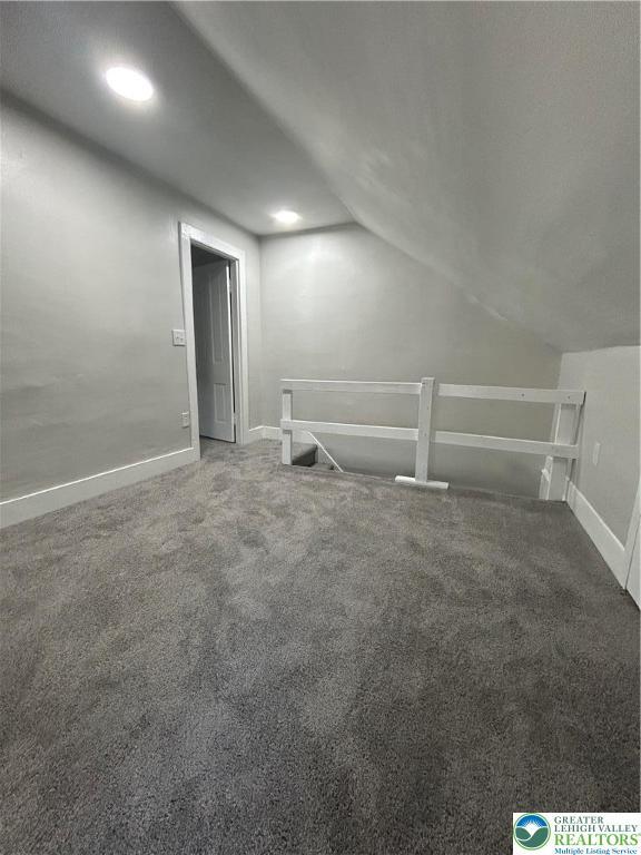 230 White St, Lehighton Boro, PA 18235 - additional living space featuring lofted ceiling, carpet flooring, and recessed lighting
