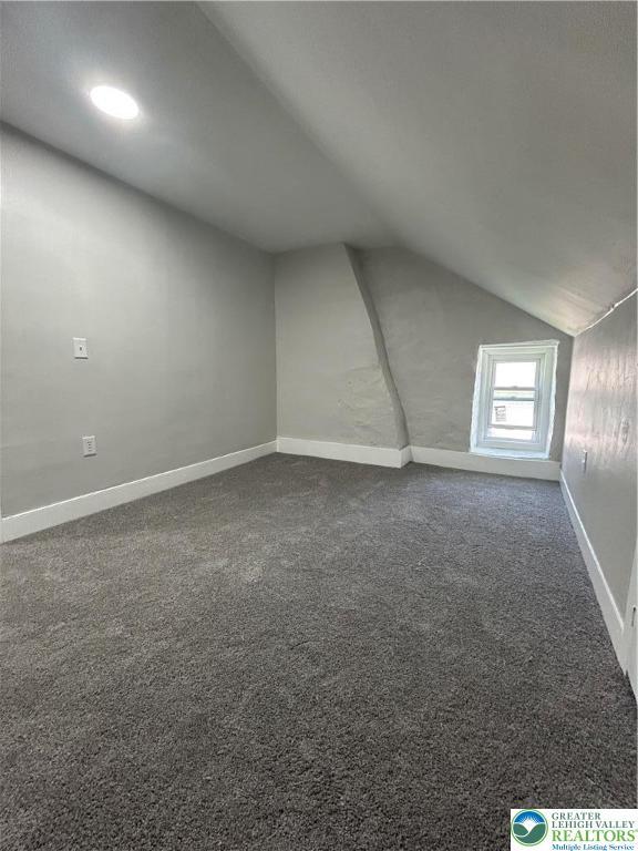 230 White St, Lehighton Boro, PA 18235 - bonus room featuring lofted ceiling and dark carpet